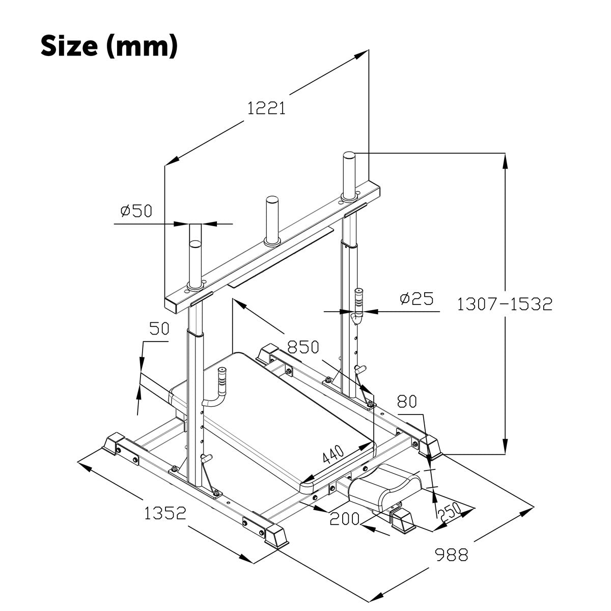 ATTIVO Vertical Leg Press Machine, 180KG Capacity, Leg Strengthening Workout, High Intensity Presses