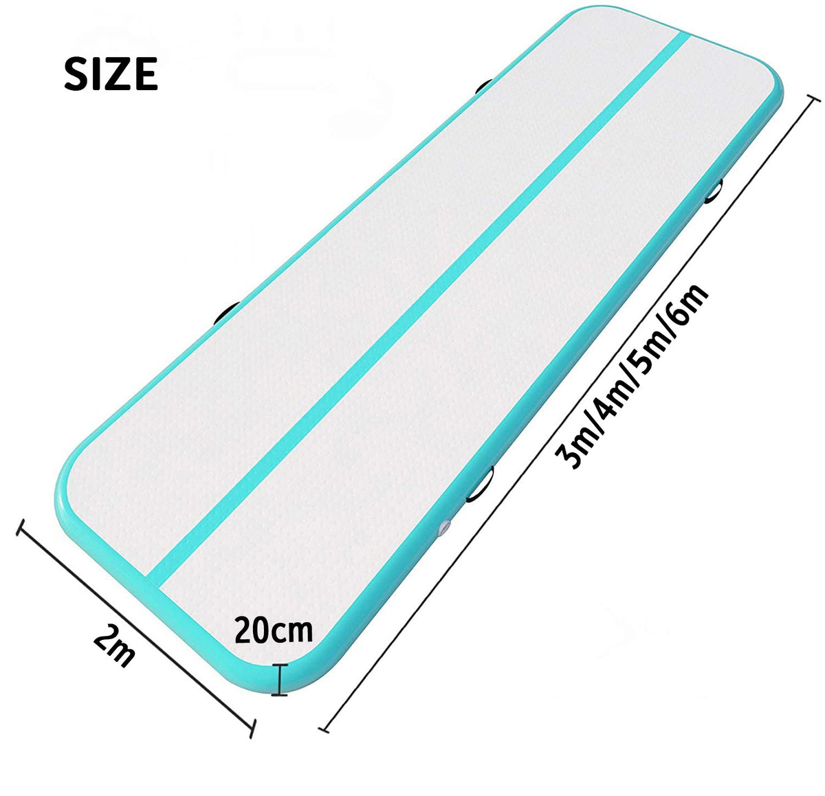 Super Large Air Track 2M Wide Inflatable Tumbling Mat with Pump - 3mx2mx20cm