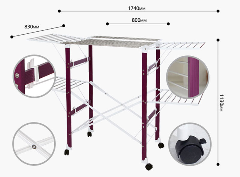 Extra Large Heavy Load Sturdy Foldable Clothes Laundry Drying Rack (White)