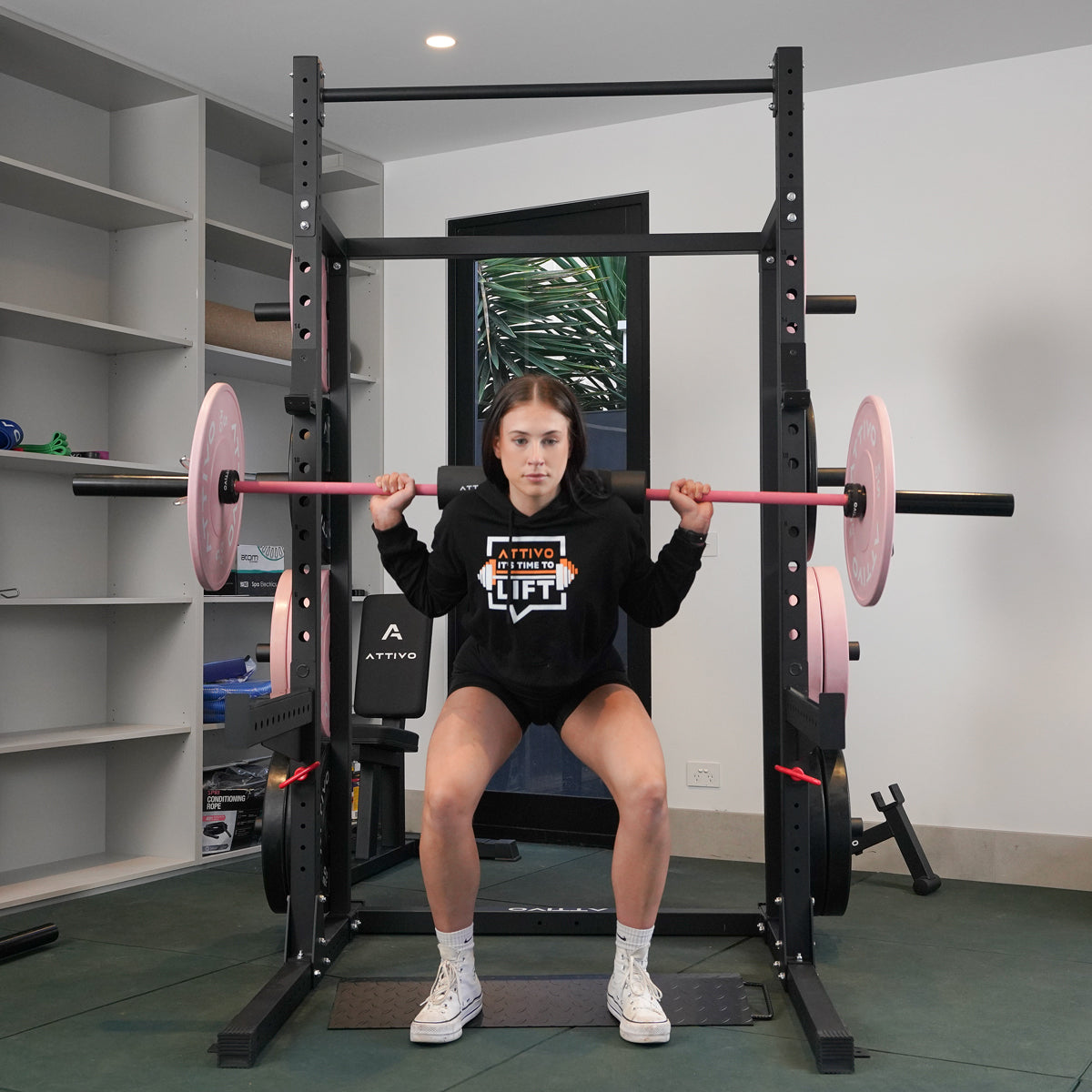 ATTIVO Squat Wedge Ramp for Weightlift and Deadlift,Non-Slip Solid Steel Squat Ramp,Heavy-Duty Squat Platform for Heel Elevated Squats and Calf Raises