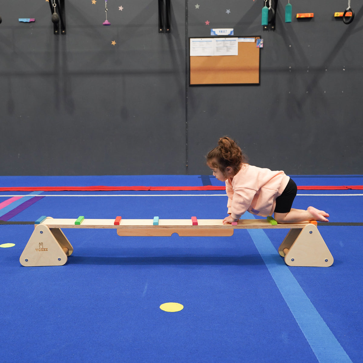 YOZZI 2 In 1 Wooden Seesaw and Bridge, Play Gym Equipment for Toddlers