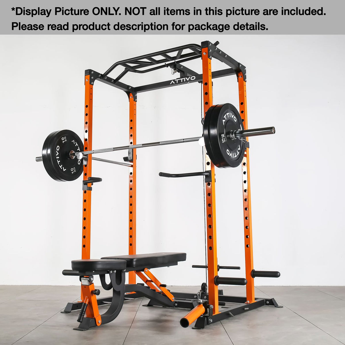 Mirafit adjustable squat rack with online dip bars & multi position spotter