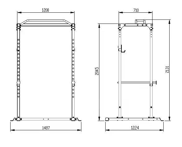 ATTIVO Power Rack Multi-Function Adjustable Power Cage with J-Hooks, Safety Spotter Arms ZY18