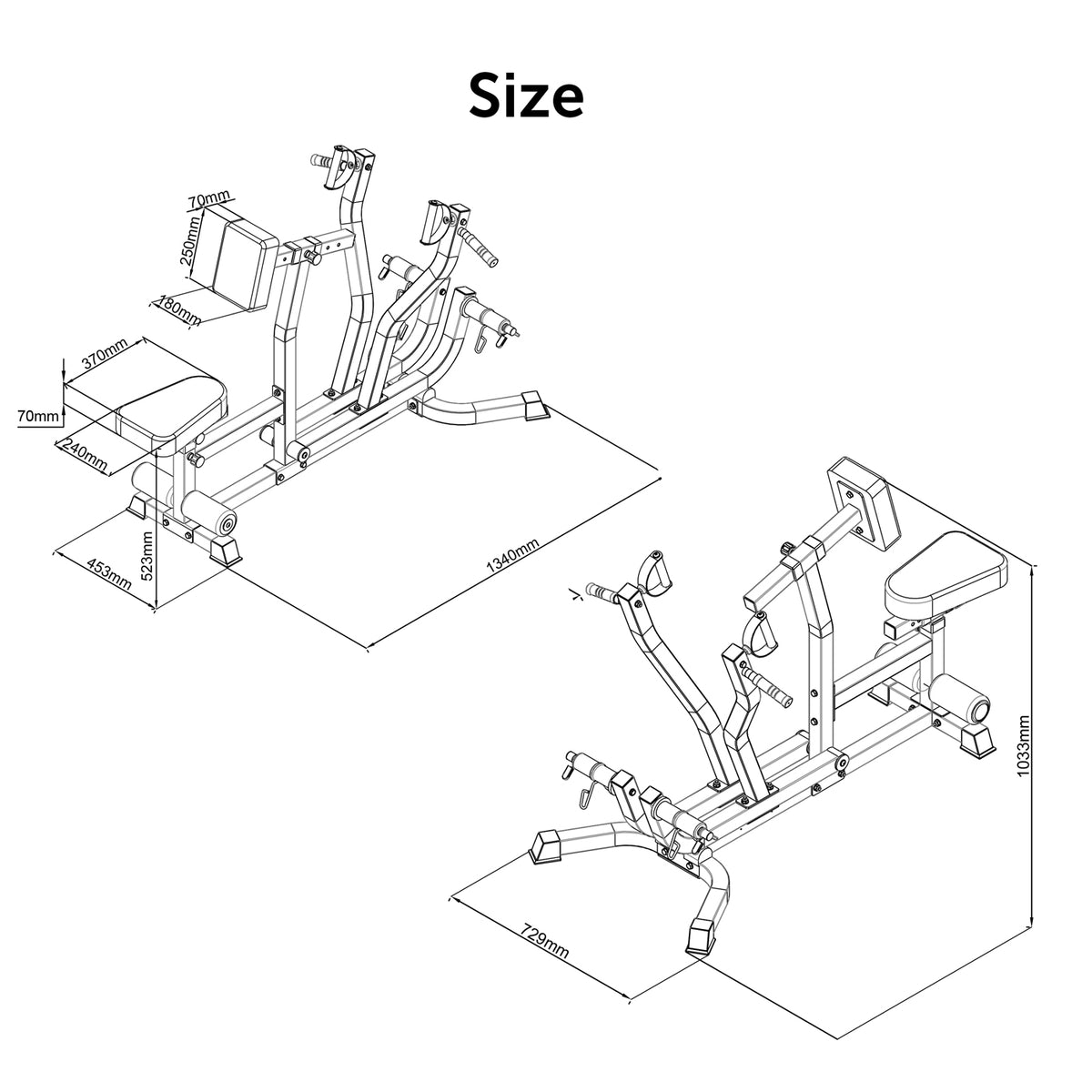 ATTIVO Plate Loaded Adjustable Seated Row Machine, LAT and Back Workouts, Upper Body Specialty Machine