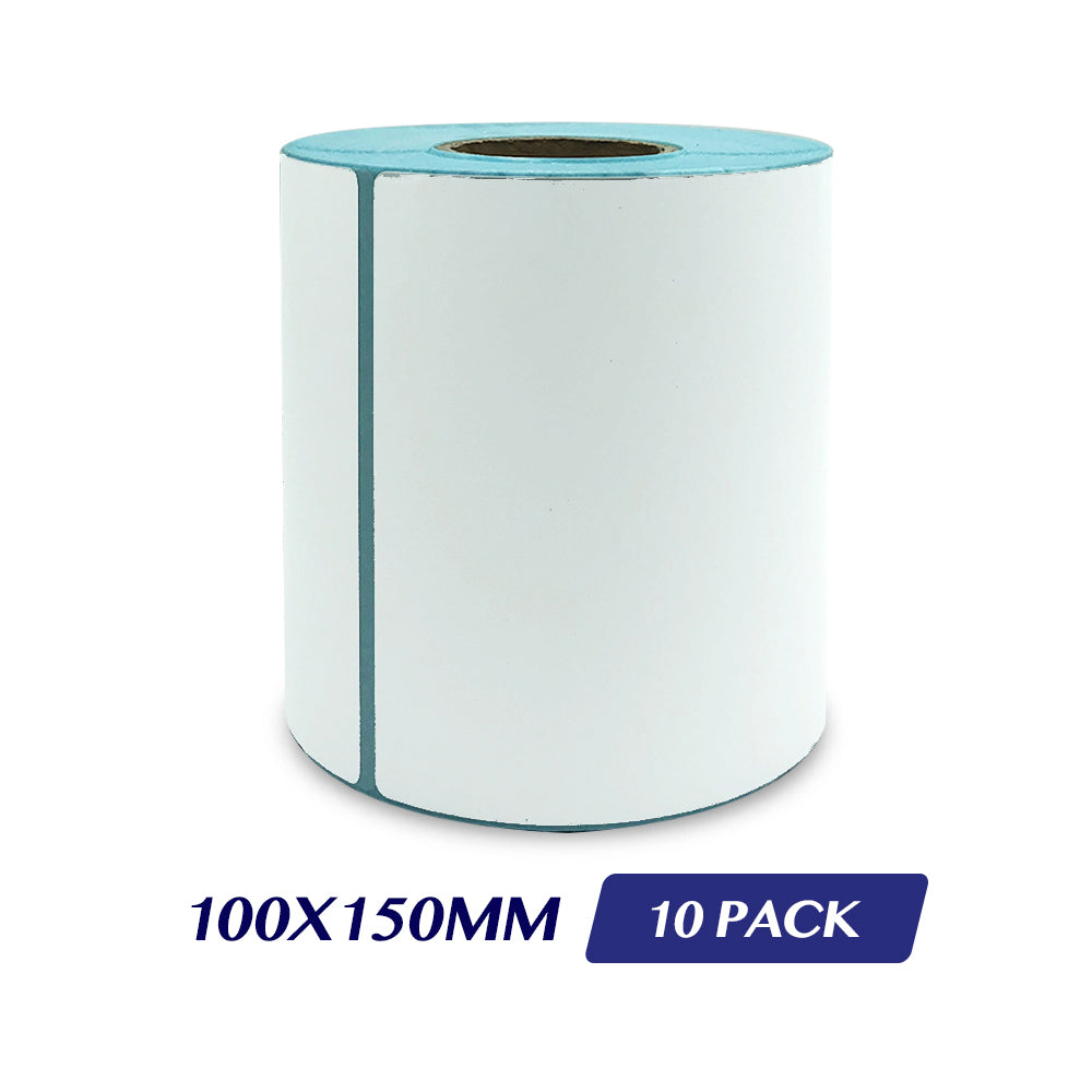 Thermal Direct Label Adhesive Labels Perforated Label Rolls - 100x150mm 300 Labels 10 Pack