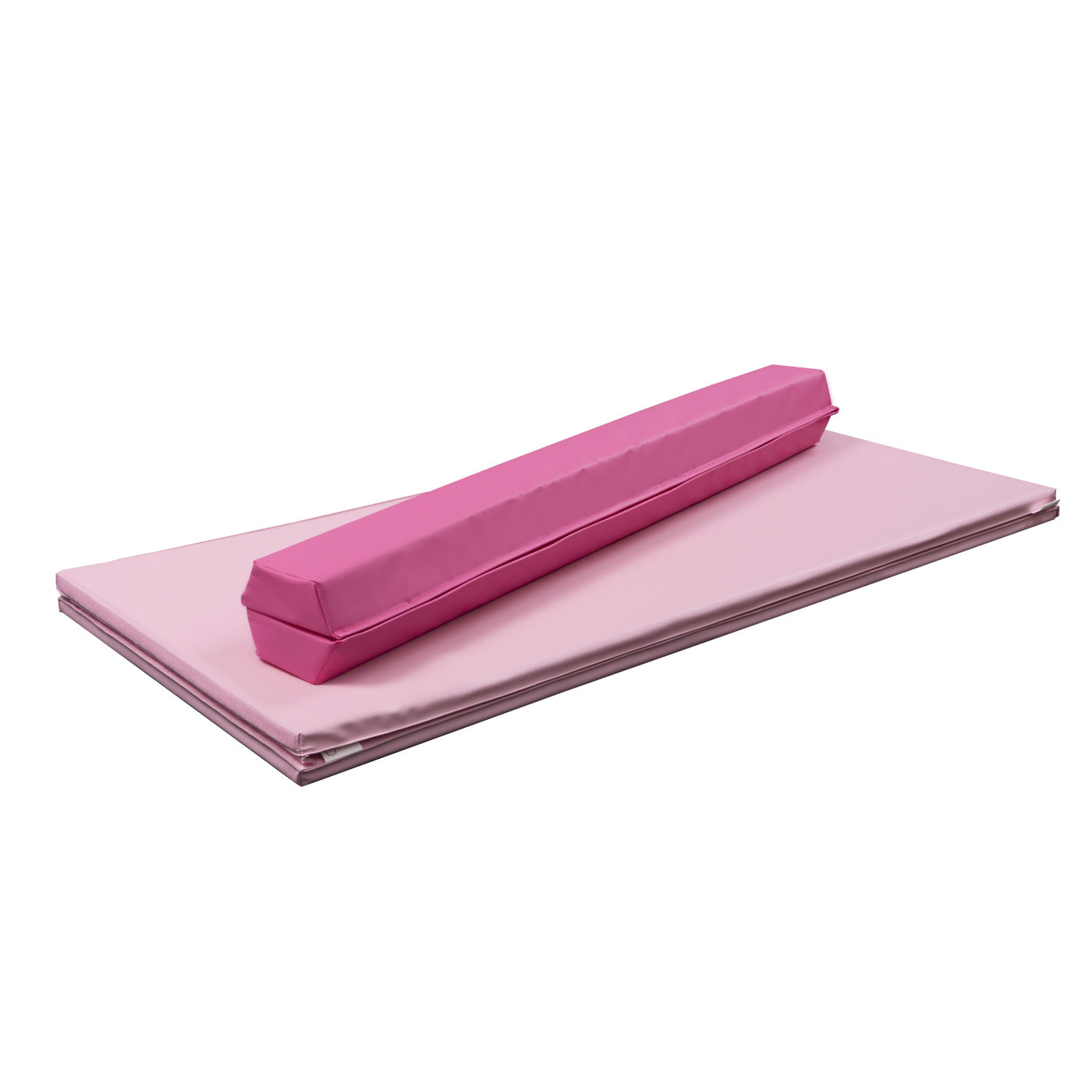 3 Piece Gymnastics Starter Combo Foldable Balance Beam and 2 x Cartwheel Mats (Pink)