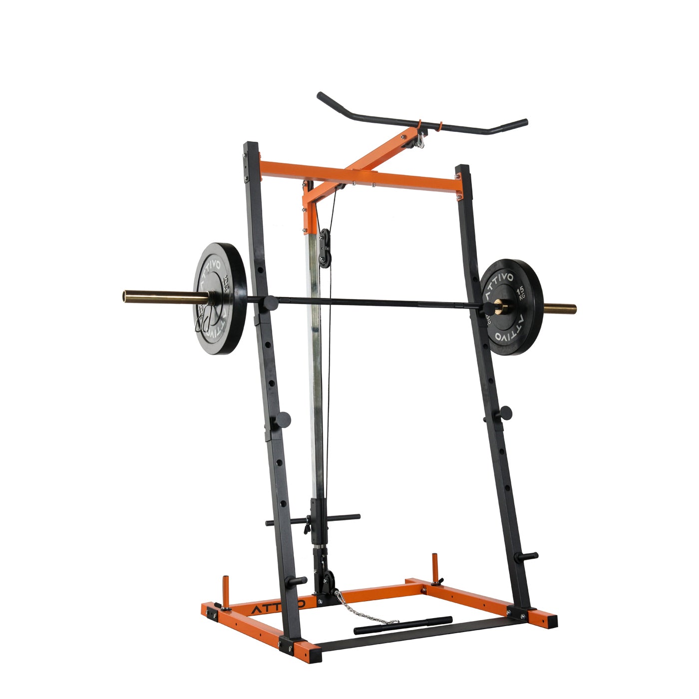 ATTIVO Power Rack Squat Rack with Lat Pull Down System