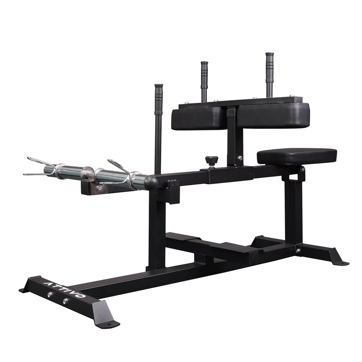ATTIVO Seated Calf Raise, Weight Plate Loaded, Dual Olympic Weight Posts, Height Adjustable Thigh Pad, Lower Body Specialty Machine, Leg Day Machine