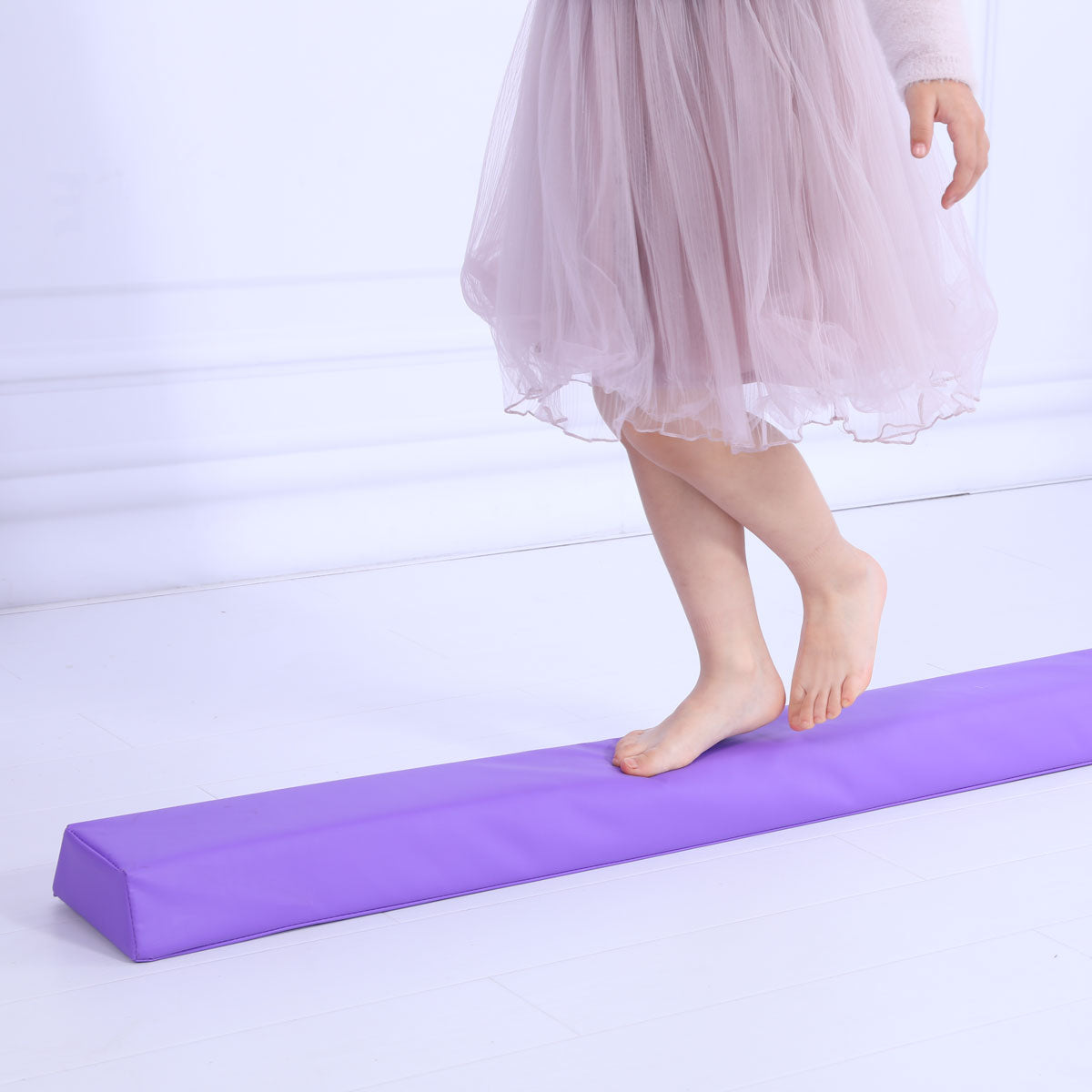 Starter Folding Gymnastics Balance Beam Practice Safe Balance Beam for Kids 240cm/270cm - Pink
