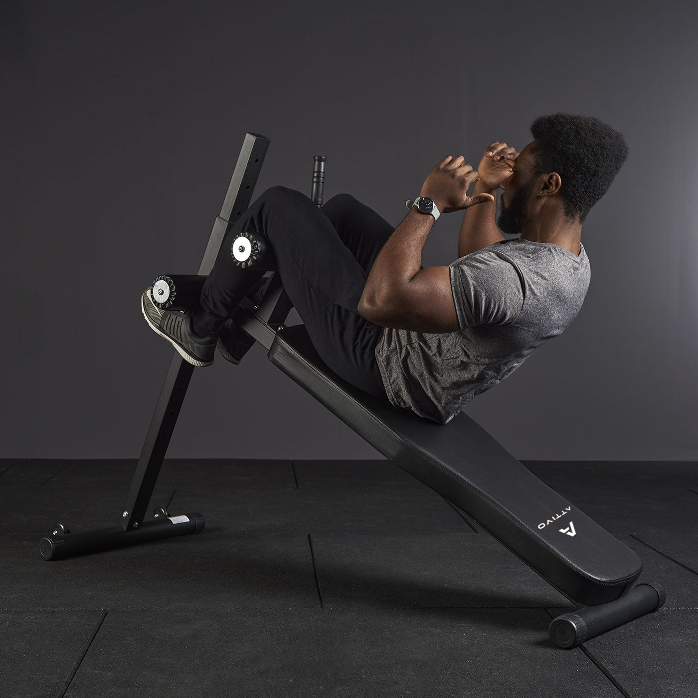 ATTIVO Sit Up Bench For Core Workouts and Decline Bench Press. Adjustable Weight Bench