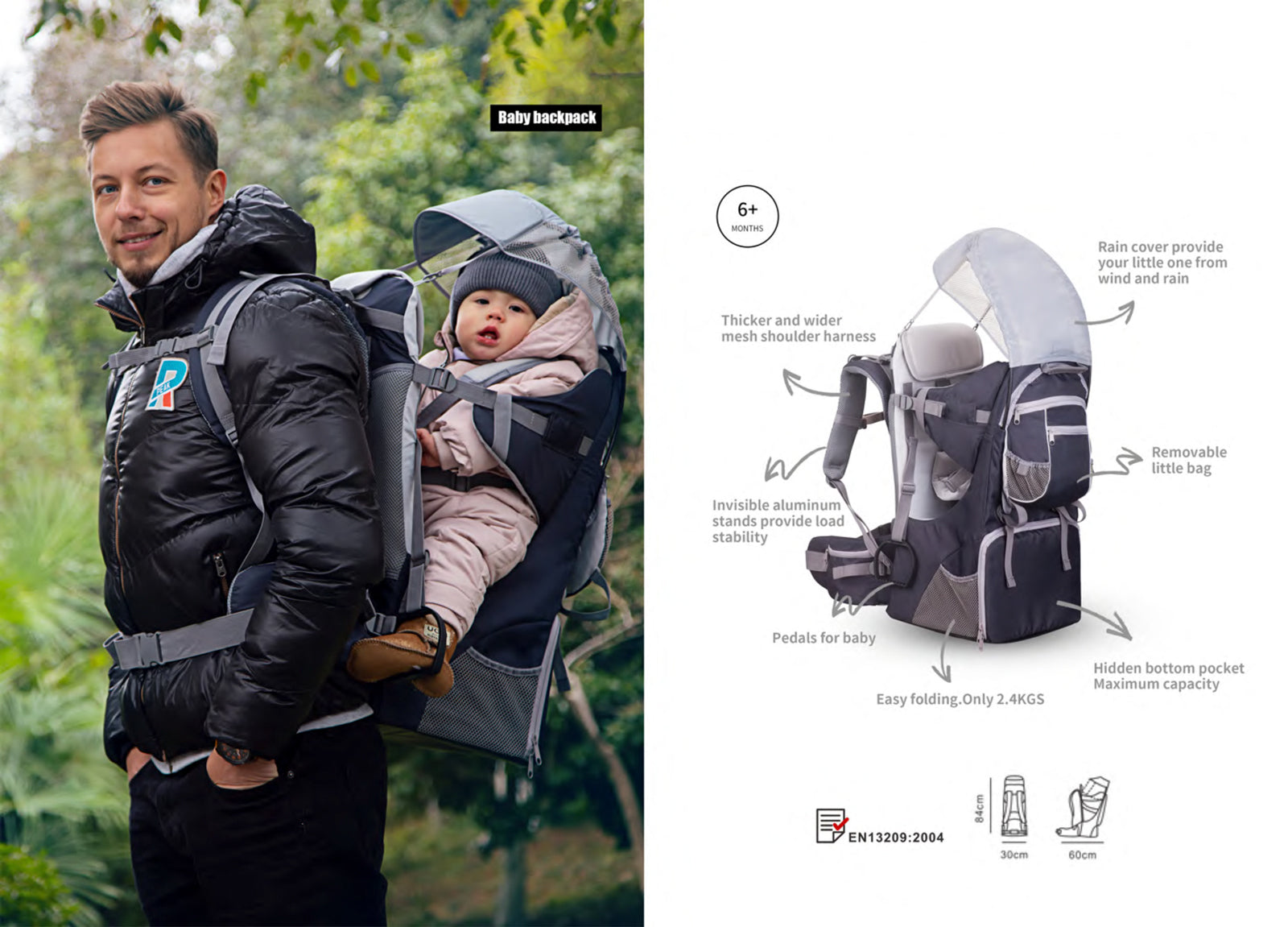 Deluxe Baby Backpack Hiking Child Carrier Lightweight Hiking Camping Child Carrier Backpack