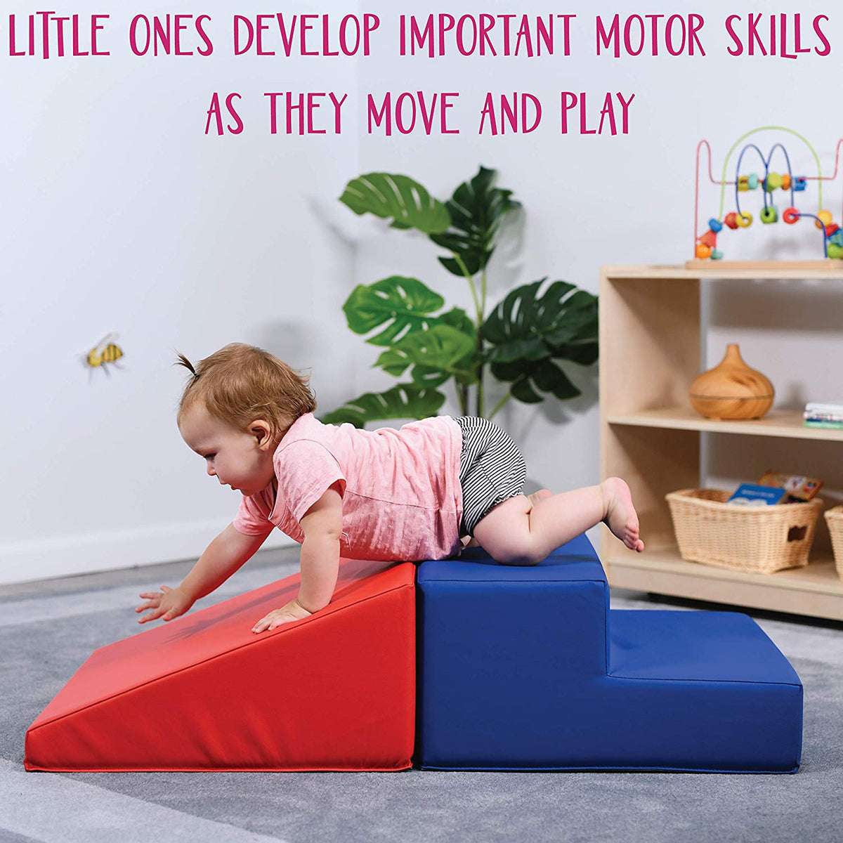 Baby Toddler Soft Block Playset Step n Slide Beginner Foam Play Structure 2pcs
