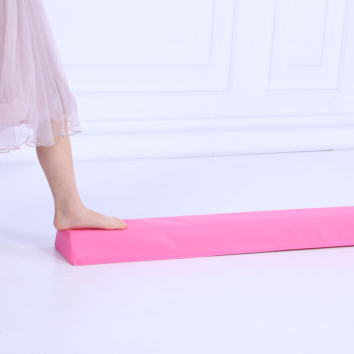 Starter Folding Gymnastics Balance Beam Practice Safe Balance Beam for Kids - Pink