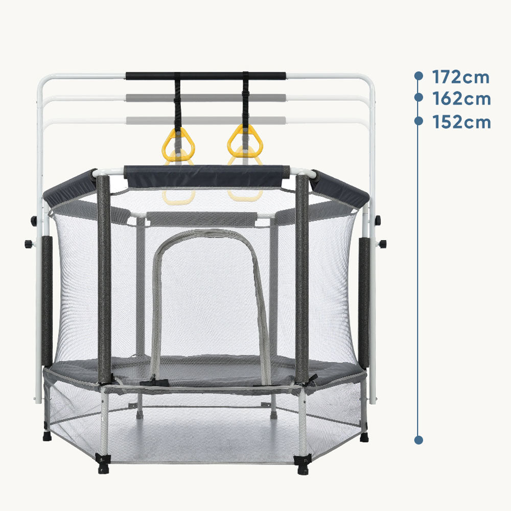 MEMAX Kids Indoor Trampoline - Horizontal Bar Option