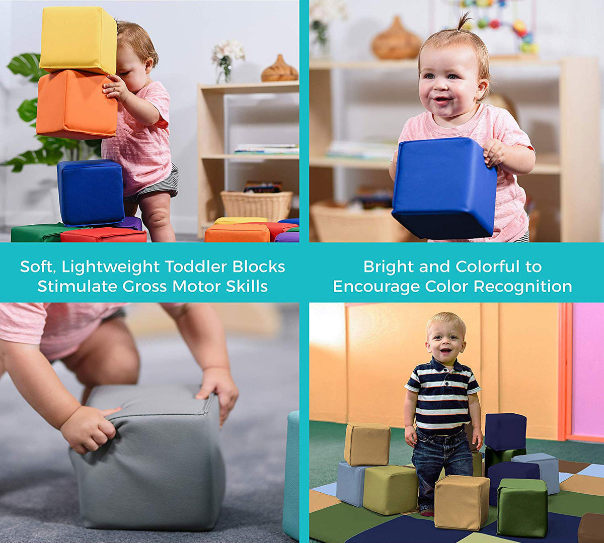 Baby Toddler Soft Block Playset Safe Active Playroom Building Blocks 12pcs