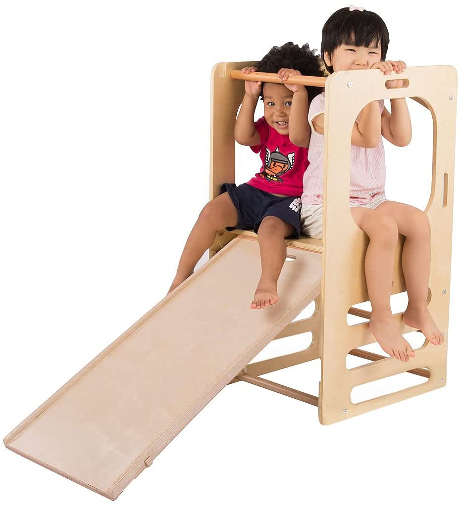 Kids Step Stool Learning Helper Tower Kitchen Helper Stool with Chalkboard