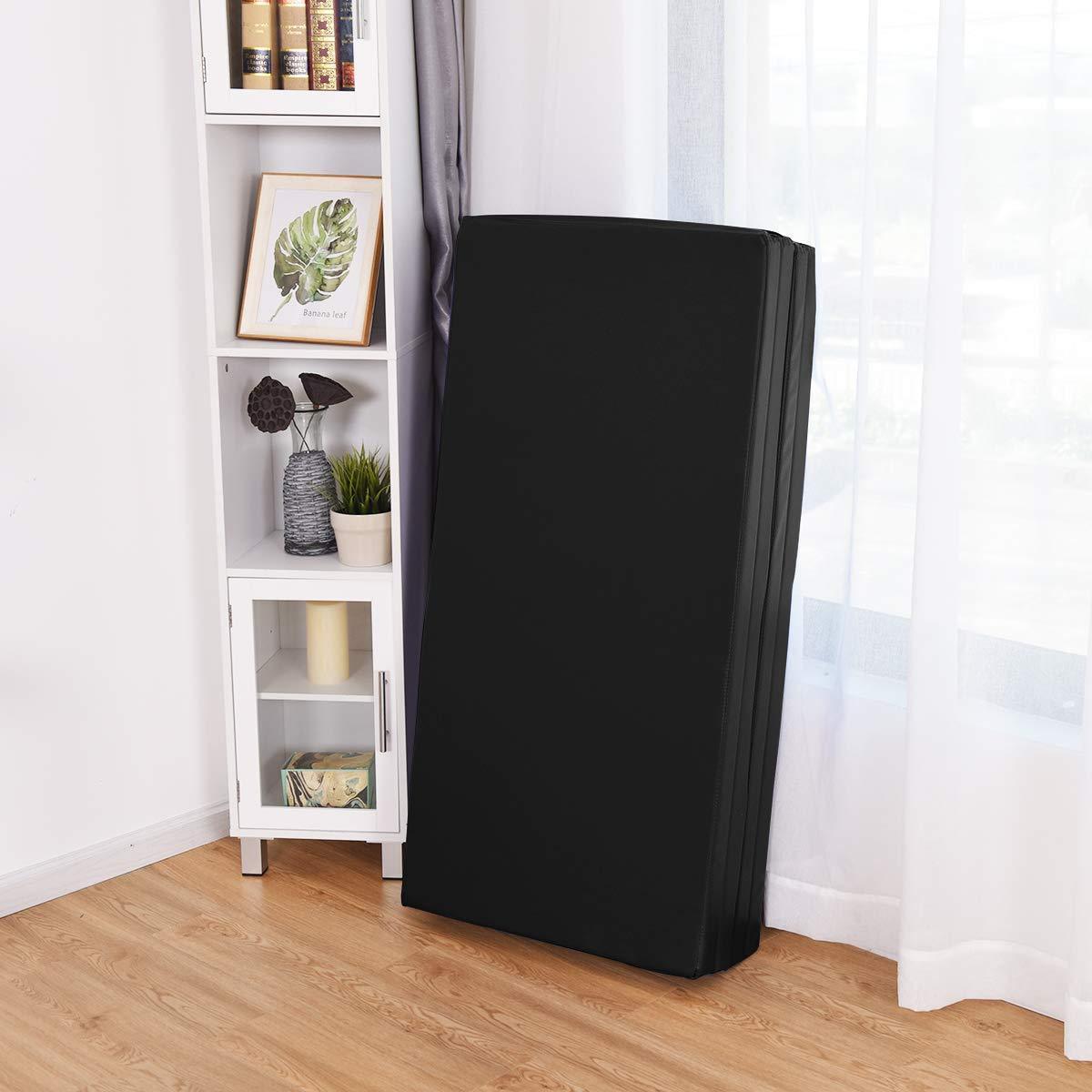 3Mx1.2Mx5cm Folding Tumbling Mat Gymnastics Gym Exercise Mat High Density - Black