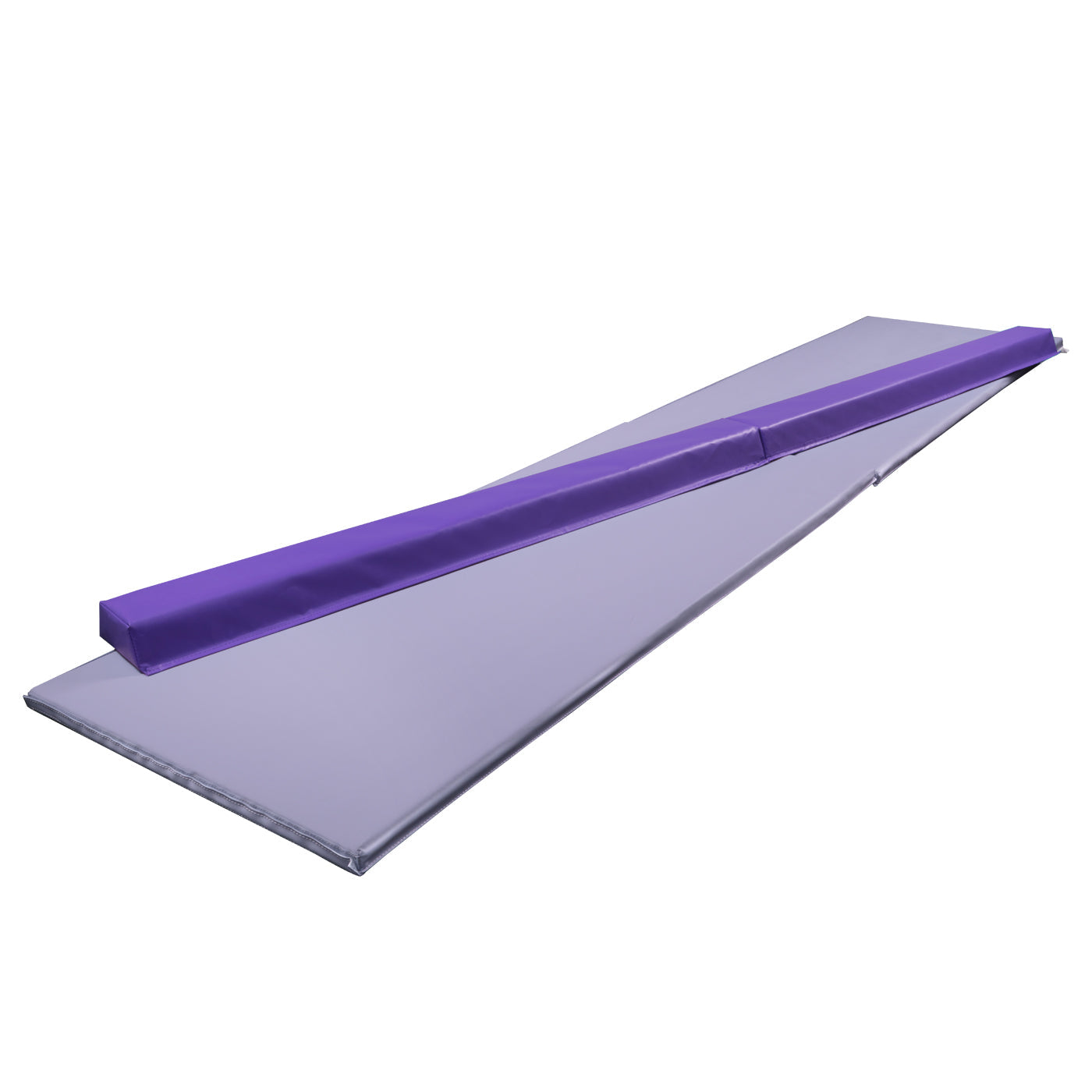 3 Piece Gymnastics Starter Combo Foldable Balance Beam and 2 x Cartwheel Mats (Purple 240cm)