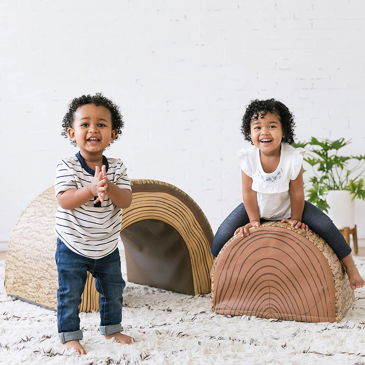 YOZZI Tree Tunnel and Climber, Toddler Play Set - 2 Piece