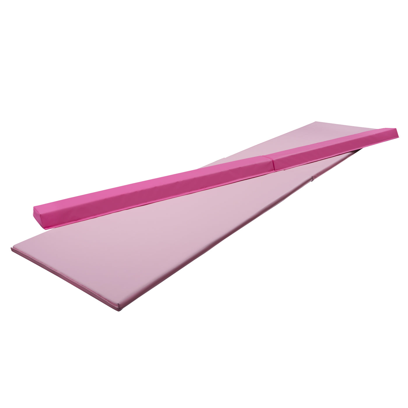 3 Piece Gymnastics Starter Combo Foldable Balance Beam and 2 x Cartwheel Mats (Pink)