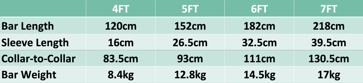 HAKUBA Olympic Barbell Weight Bar - 4/5/6/7FT