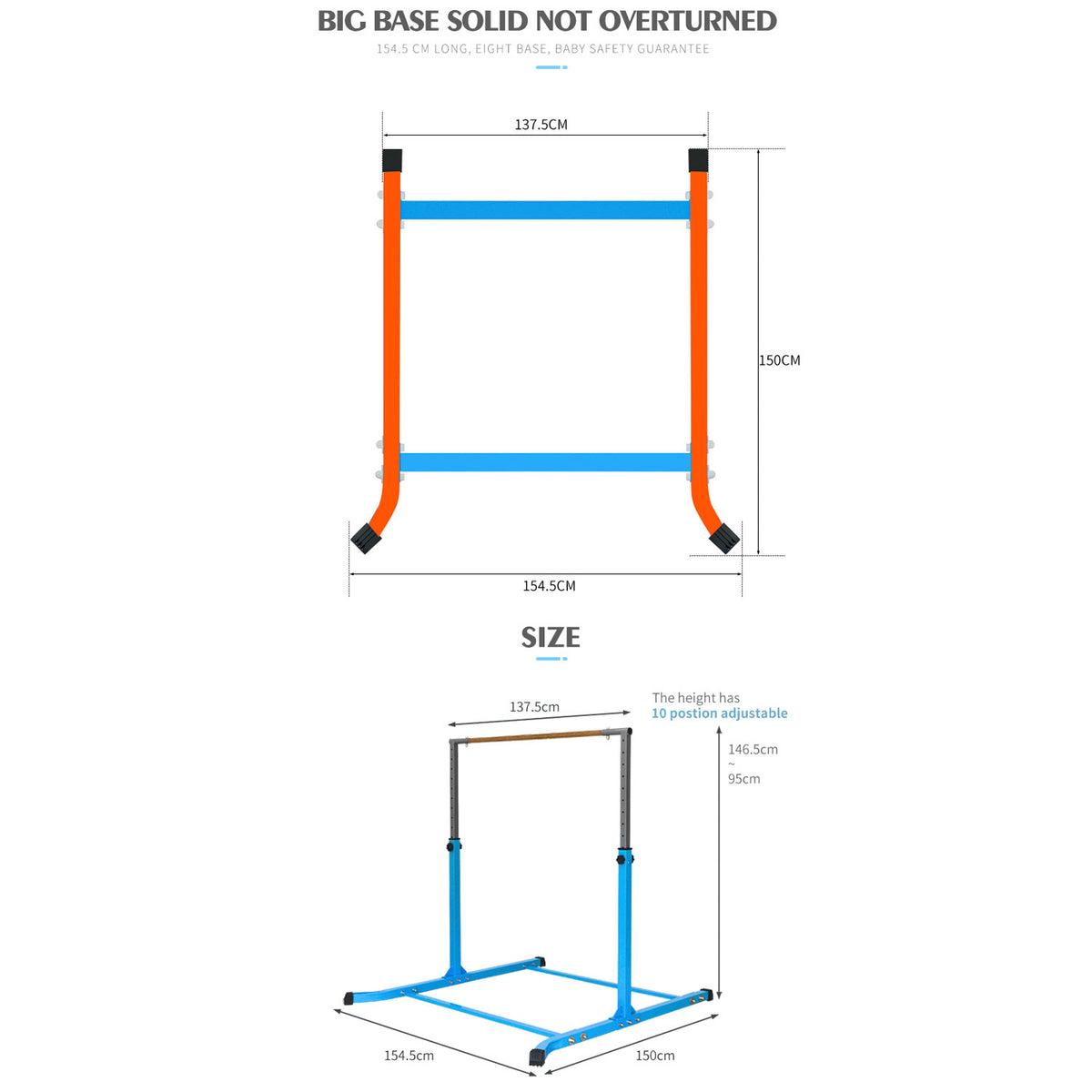 Value Combo Gymnastic Horizontal Bar Sports Junior Training Bar + Gym Mat (Pink Set)