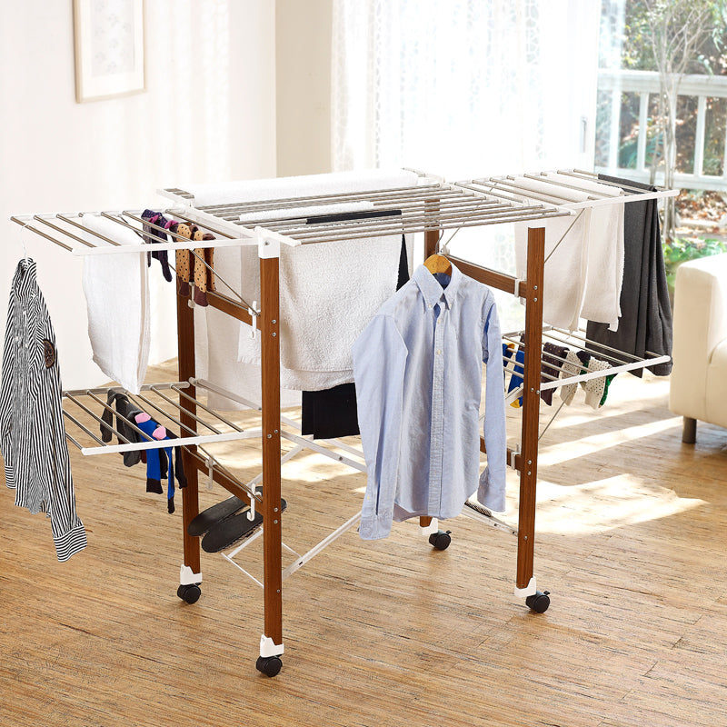 Extra Large Heavy Load Sturdy Foldable Clothes Laundry Drying Rack (White)