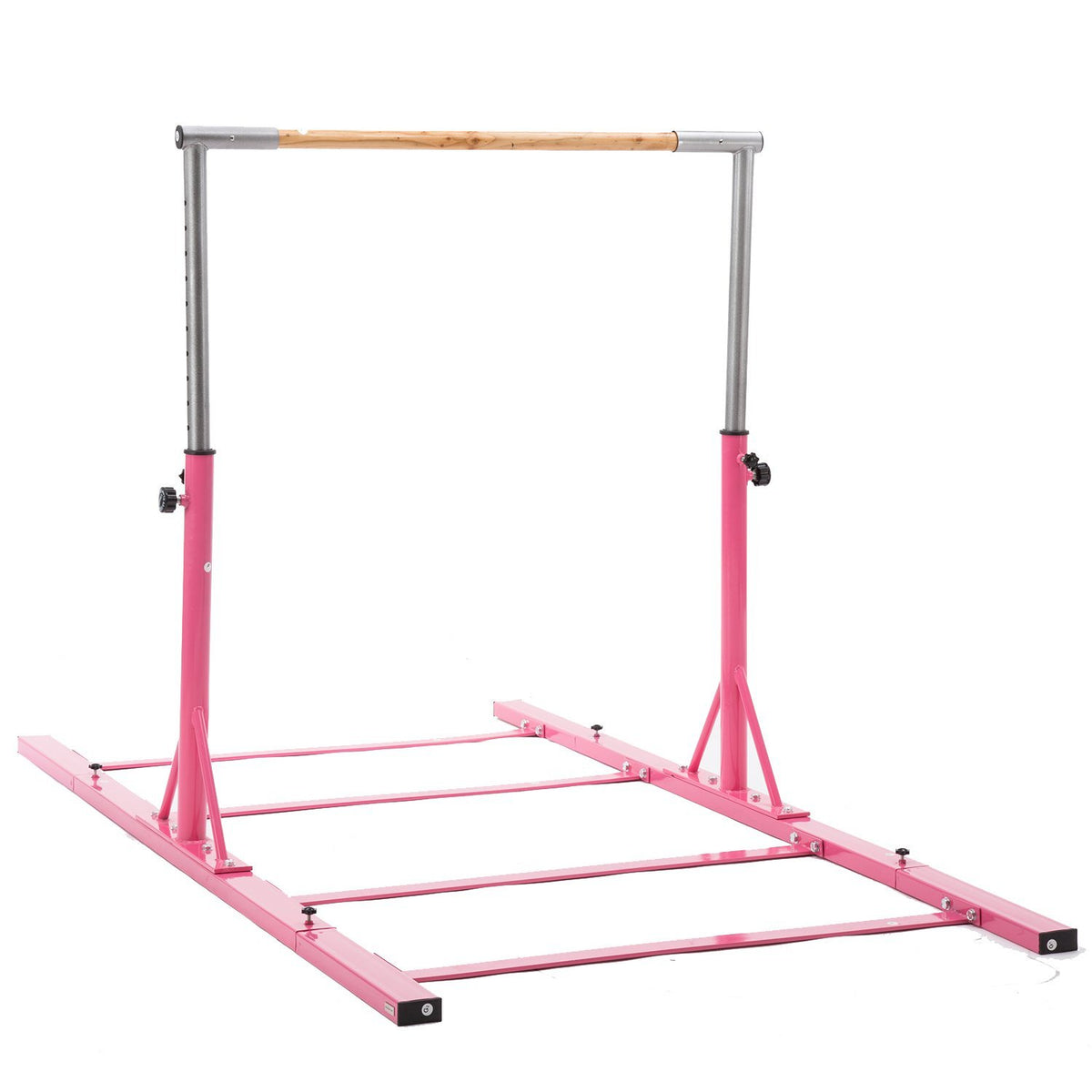 Advanced Gymnastic Horizontal Bar Sports Junior Training Bar Adjustable Height Kip Bar (Pink)