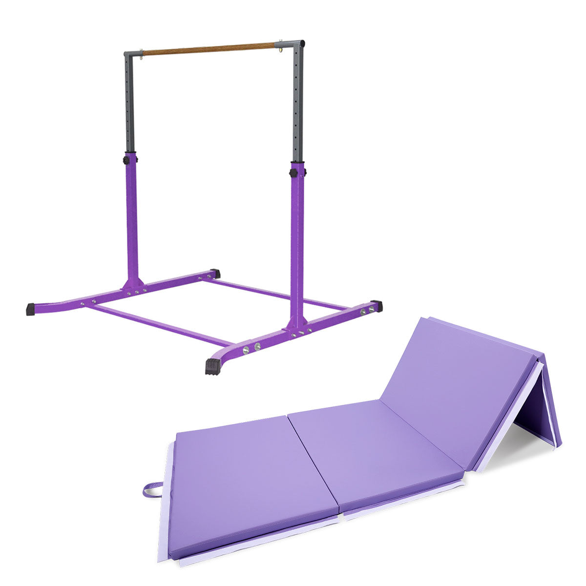 Purple Combo Horizontal Training Bar Gym Mat Set - AUCHOICE