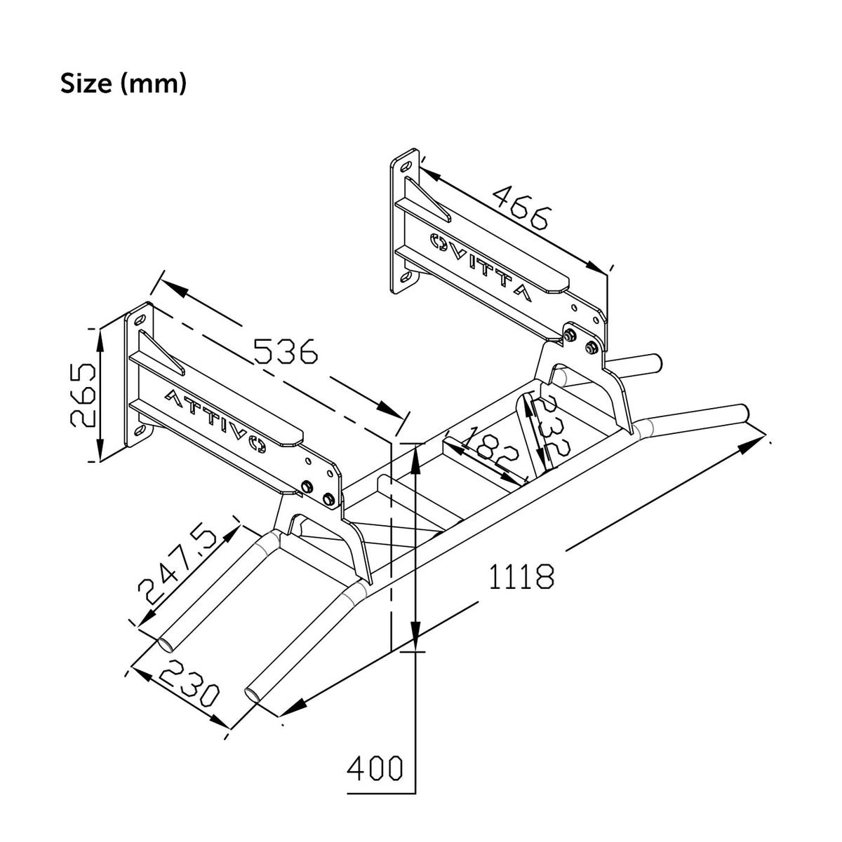 ATTIVO Pull Up Bar Wall Mounted Ceiling Mount Chin Up Bar Multifunctional Pull Up Bar for Indoor Home Gym,Power Tower Set Training Equipment